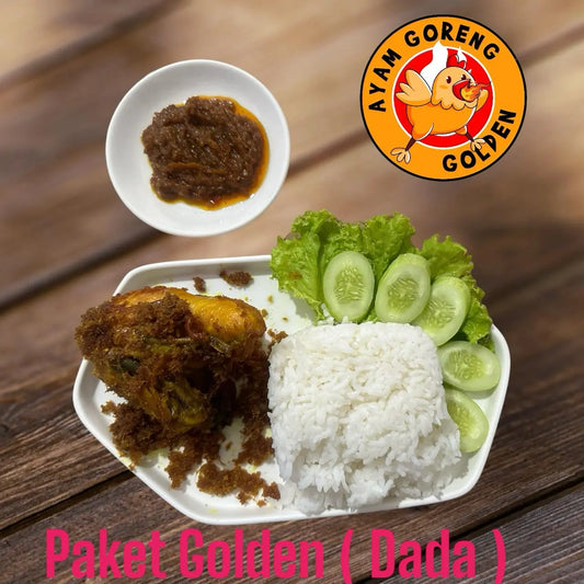 Paket Ayam Golden ( DADA ) : Ayam Dada + Nasi