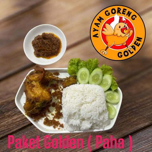Paket Ayam Golden ( Paha ) : Ayam Paha + Nasi